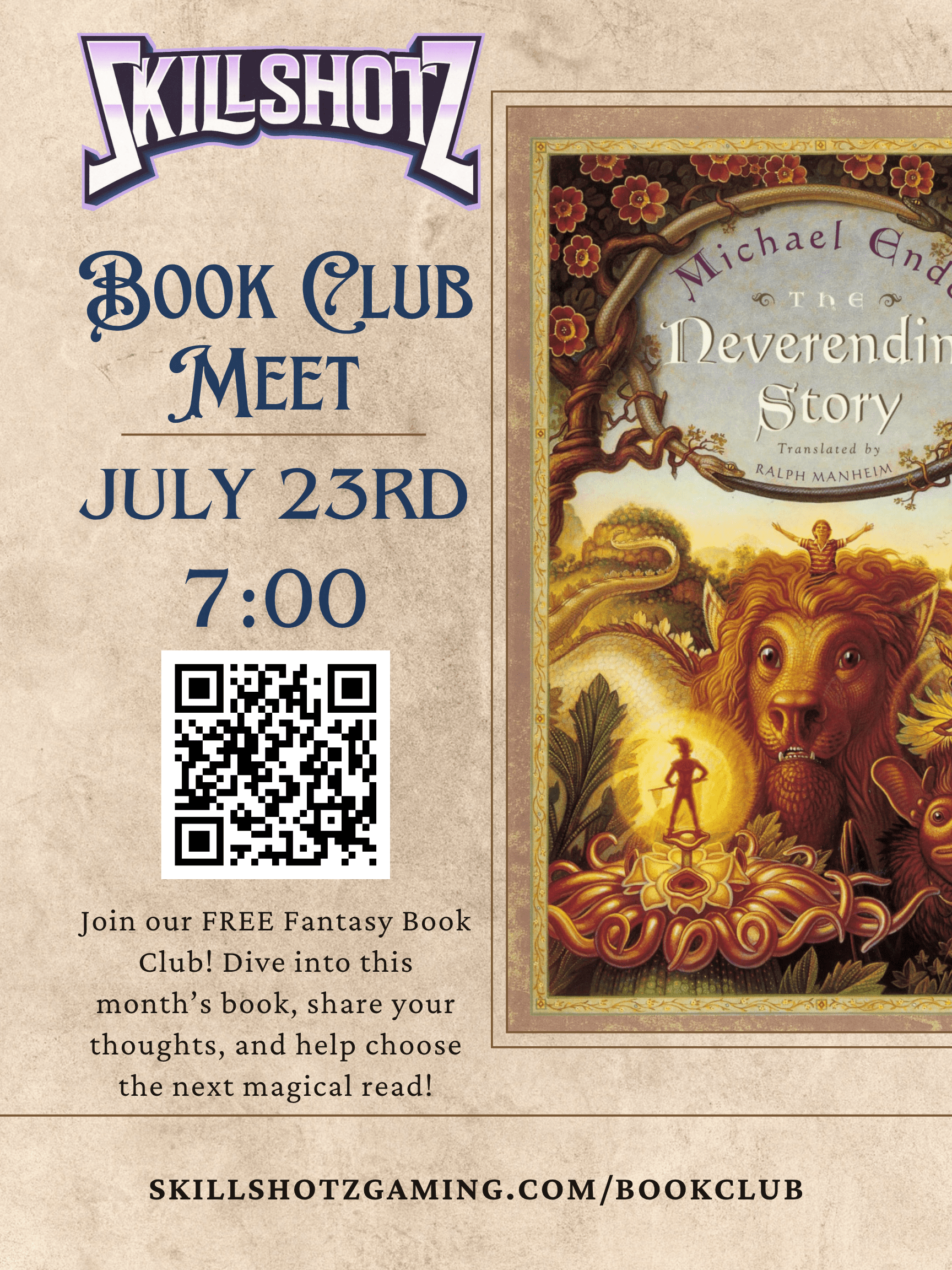 The Never Ending Story BC The Never Ending Story book cover with QR Code