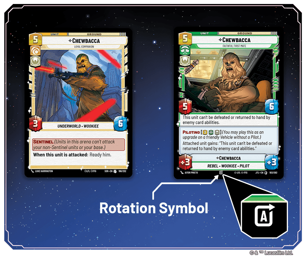 Star Wars Unlimited rotation symbol