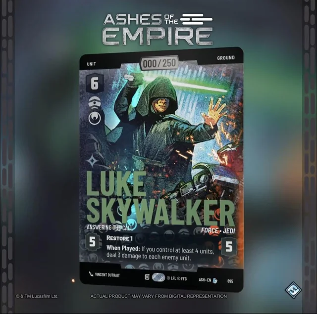 stars wars unlimited ashes of the empire 1 Luke Ashes of the empire